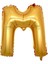 Gold Renk Folyo Balon M Harfli Helyum Balon 100 cm Dev Boy 1