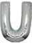U (Silver) Harf Folyo Balon - 90 cm - Gümüş Folyo Harf Balon 1