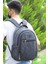 Siyah Kanvas Kumaş Laptop Bölmeli Günlük Sırt Çantası 5