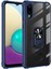 Samsung Galaxy A02 Kılıf Şeffaf Sararmaz Yüzüklü Mola Kapak Lacivert 1