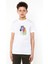 Zebra Renk Sıçrama Baskılı Unisex Çocuk Beyaz T-Shirt 1