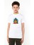 Palmiye Ağaçları Malibu Soyut Alacakaranlıkta Ada Baskılı Unisex Çocuk Beyaz T-Shirt 1