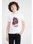 Stranger Things Mike Wallpaper Baskılı Unisex Çocuk Beyaz T-Shirt 1