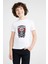Alexandria Skull Kuru Kafa Baskılı Unisex Çocuk Beyaz T-Shirt 1
