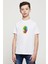 Ananas Kokteyl Suluboya Resim Punch Dövme Baskılı Unisex Çocuk Beyaz T-Shirt 1