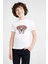 Dog Head Köpek Baskılı Unisex Çocuk Beyaz T-Shirt 1