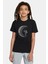 Ay Astronot Baskılı Unisex Çocuk Siyah T-Shirt 1