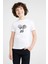 Daft Punk Helmet & Yazi Baskılı Unisex Çocuk Beyaz Tshirt 1