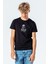 Astronaut Capital Pi Baskılı Unisex Çocuk Siyah T-Shirt 1
