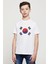 Güney Kore South Korea Baskılı Unisex Çocuk Beyaz T-Shirt 1