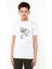 Sepetli Bisiklet Baskılı Unisex Çocuk Beyaz T-Shirt 1