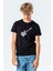 Bas Gitar Siyah ve Siyah Elektro Gitar Baskılı Unisex Çocuk Siyah Tshirt 1