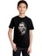 Ulu Önder Gazi Mustafa Kemal Atatürk Portre Baskılı Çocuk Örme Siyah Tshirt T-Shirt Tişört 1