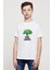 Bush Camper Fortnite Baskılı Unisex Çocuk Beyaz T-Shirt 1