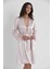 2'lı 4265 Pudra Bayan Saten Gecelik Sabahlık Takımı 2