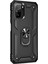 Xiaomi Redmi Note 10S Kılıf Military Ring Holder Siyah 1