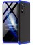 Xiaomi Redmi K40 Kılıf Double Dip 360 Protective Siyah Mavi 2