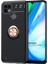 Realme C21 Kılıf Kickstand Ring Holder Siyah Rose 2
