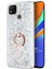 Xiaomi Redmi 9c Kılıf Glitter Liquid Holder Gümüş 2