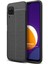 Samsung Galaxy M12 Kılıf Deri Dokulu Silikon Siyah 1