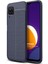 Samsung Galaxy M12 Kılıf Deri Dokulu Silikon Lacivert 1