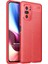 Xiaomi Redmi K40 Pro Kılıf Deri Dokulu Silikon Kırmızı 1