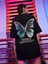 Kadın Siyah Butterfly Oversize T-Shirt 3