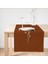Real Homes Kahve Zemin Minimalist Çizimli Dijital Baskılı Modern Süet Runner 1