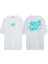 Unisex Never Quit Baskılı Beyaz Oversize T-Shirt 1