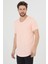 Erkek Açık Pembe Pis Yaka Salaş T-SHIRT-TCPS001R26S 2