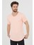Erkek Açık Pembe Pis Yaka Salaş T-SHIRT-TCPS001R26S 3
