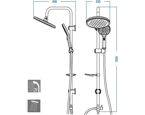 Resim Duxxa Robot Duş Seti Tepe Duş Seti Parin 400 
