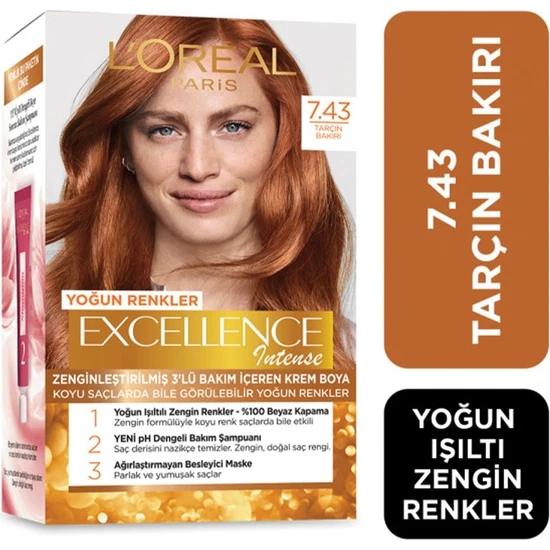 L'Oréal Paris Excellence Intense Saç Boyası - 7.43 Tarçın Bakırı