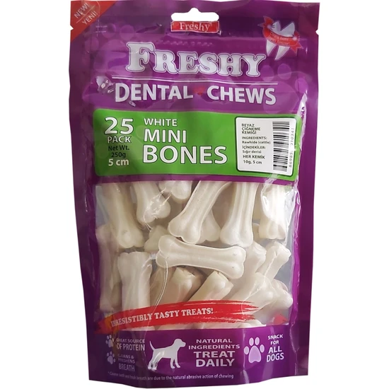 Freshy Dental Pres Köpek Çiğneme Kemiği - 5 cm - 25'li Paket