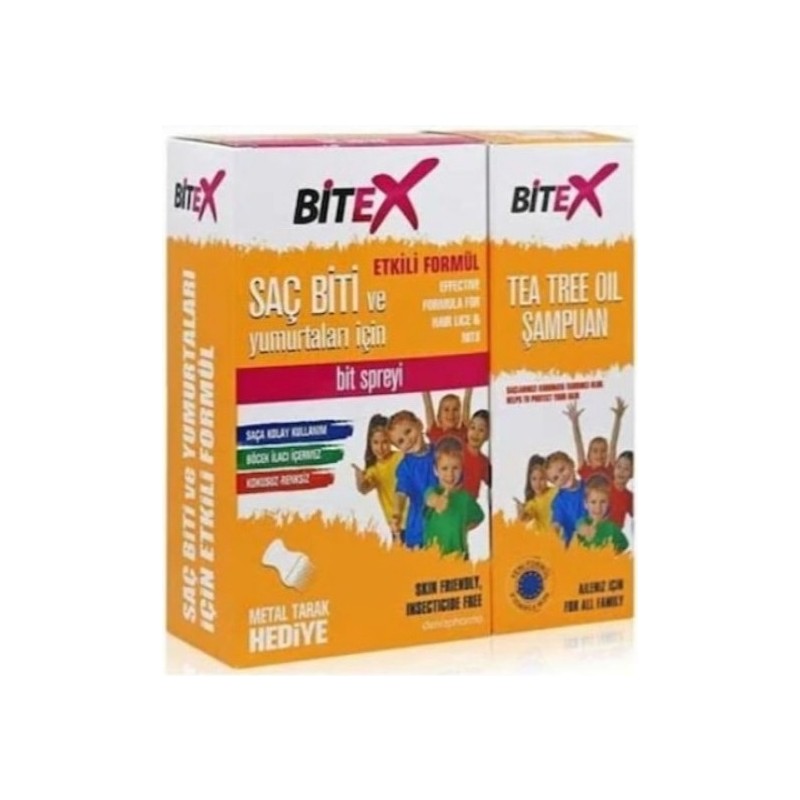 Bitex 2'li Set: Normal Saçlar İçin Etkili Şampuan ve Sprey, Saç Biti ve Yumurtalarına Karşı Bitkisel Formül, Paraben İçermez