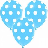 Baloncu Party Dünyası Beyaz Puantiyeli Mavi Balon 10 Adet