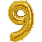 Baloncu Party Dünyası 9 Rakam  Folyo Balon Gold 40 cm (16 Inç)