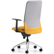 Bürotime Comfy Çalışma Koltuğu | Sabit Kol | Krom Ayak | Gri/sarı