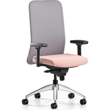 Bürotime Comfy Çalışma Koltuğu| 3D Kol | Krom Ayak | Gri/somon