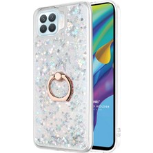 Microsonic Oppo Reno 4 Lite Kılıf Glitter Liquid Holder Gümüş