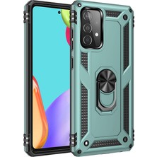Nevarium Samsung Galaxy A52 Kılıf Tank Yüzüklü Yüksek Korumalı Silikon - Yeşil