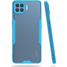Nevarium Oppo Reno 4 Lite Kılıf Kamera Korumalı Arkası Mat Silikon - Mavi