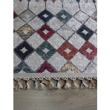 Arte Halı Dekoratif Örgü Saçaklı Salon Halısı Makinada Yıkanabilir Kaymaz Taban Kilim Koridor Yolluk