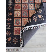 Arte Halı Dekoratif Örgü Saçaklı Salon Halısı Makinada Yıkanabilir Kaymaz Taban Kilim Koridor Yolluk