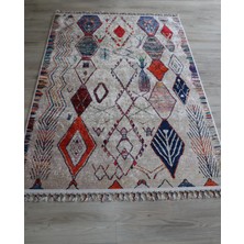 Arte Halı Dekoratif Örgü Saçaklı Salon Halısı Makinada Yıkanabilir Kaymaz Taban Kilim Koridor Yolluk