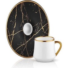 Koleksiyon 2'li Siyah Mermer Türk Kahvesi