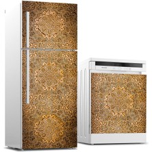 Sticker Art Buzdolabı ve Bulaşık Makinası Beyaz Eşya Sticker Kaplama Osmanlı Oyma