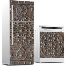 Sticker Art Buzdolabı ve Bulaşık Makinası Beyaz Eşya Sticker Kaplama Osmanlı Motif