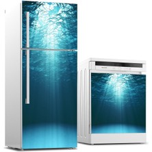 Sticker Art Buzdolabı ve Bulaşık Makinası Beyaz Eşya Sticker Kaplama Su Altı