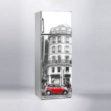 Sticker Art Buzdolabı Sticker Kaplama Dolap Kaplama Etiketi Kırmızı Araba